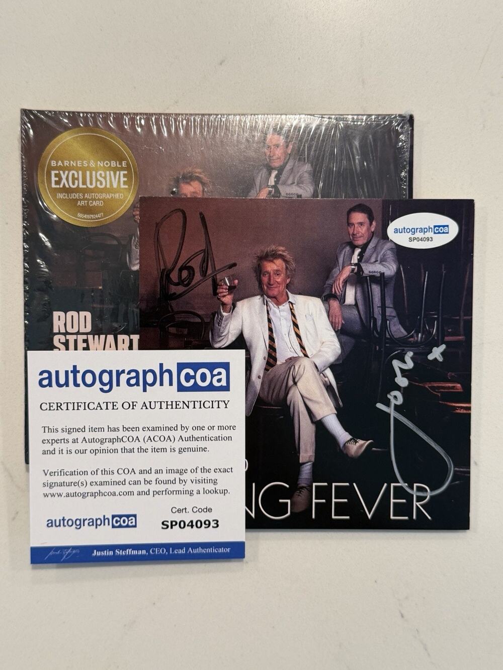Rod Stewart & Jools Holland Double Signed COA ACOA Swing Fever CD AUTOGRAPH #6